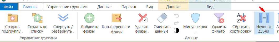 Пункт «Неявные дубли»